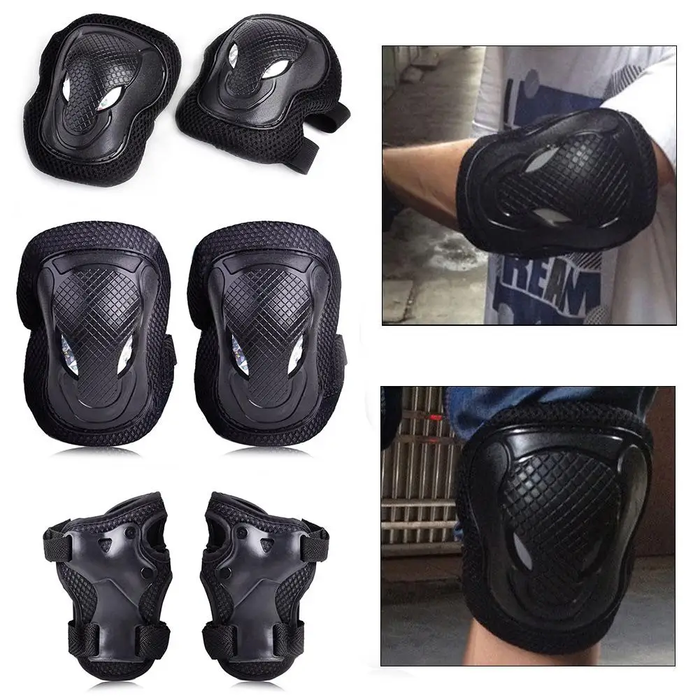New 6Pcs Elbow Knee Wrist Pads Sports Skating Rollerblading Protective Guard Bracein Elbow
