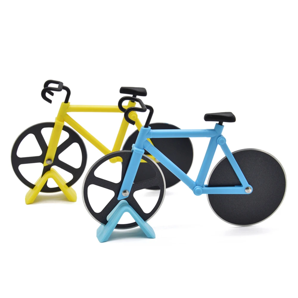 Stainless Steel Pizza Knife Two-wheel Bicycle Shape Pizza Cutting Knife Pizza Tool Bike Round Pizza Cutter knives Yellow Stainless Steel Pizza Knife Two-wheel Bicycle Shape Pizza Cutting Knife Pizza Tool Bike Round Pizza Cutter knives Yellow