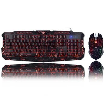 

Tri-Color Backlit Computer Gaming Keyboard USB Powered Full N-Key Game Keyboard for Desktop Laptop Russian Spanish arabic Hebrew