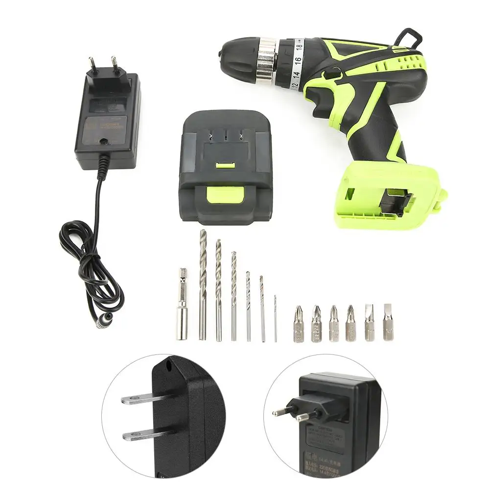 

14.4V Rechargeable Lithium Battery Hand Cordless Electric Drill Screwdriver Kit Electric Drills 2019 new style fashion hot