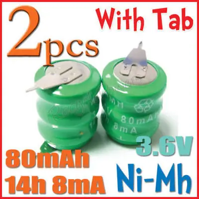 2 аккумулятора 3 6 В Ni MH 8mA 14h 80mAh|Перезаряжаемые батареи| |