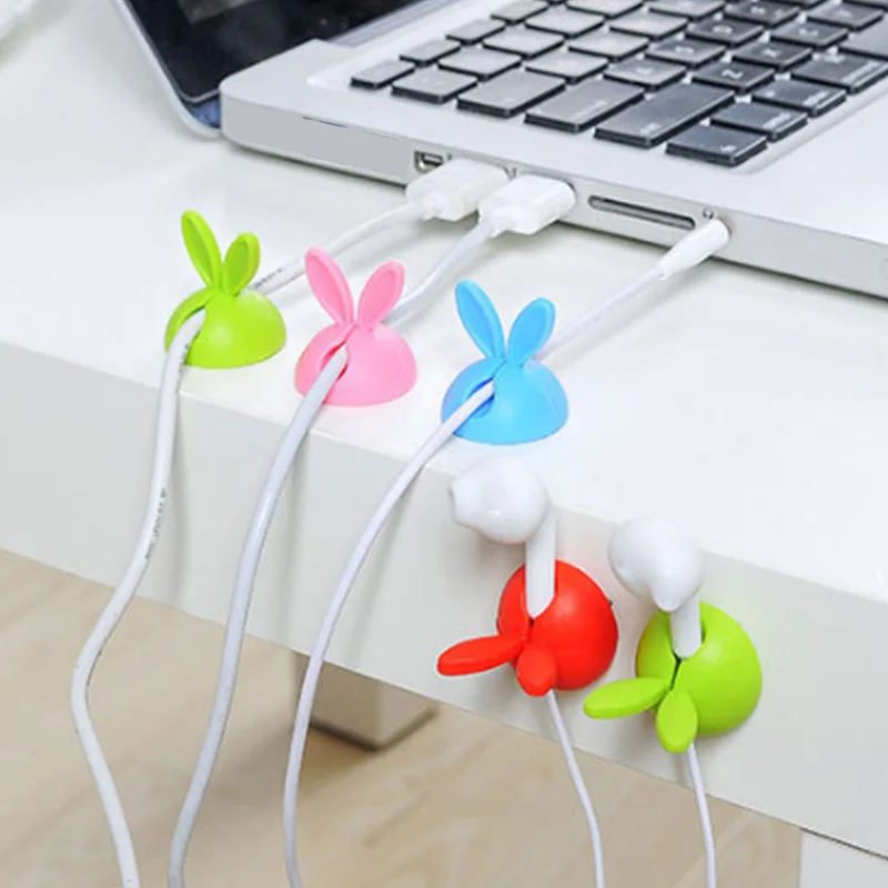 

Winder Wrap Space Saving Rabbit Shaped Cord Office Supplies Cable Storage 4PCS/Set Desk Set Organizer Wire Clip Desk Accessories