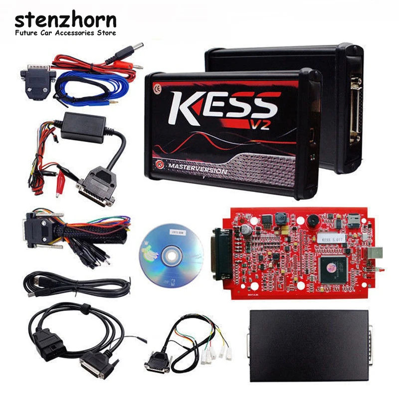 

Kess V2 Master 5.017 ECU OBD2 Manager Tuning Kit Car Truck Programmer Tool Kess V2.47 EU Red Board No Tokens Limitation For SUV