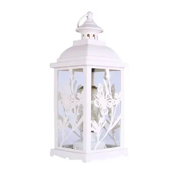 

Wrought Iron Window Molding Glass Windproof Table Lamp Wedding Garden Home Decoration Hanging Lamp