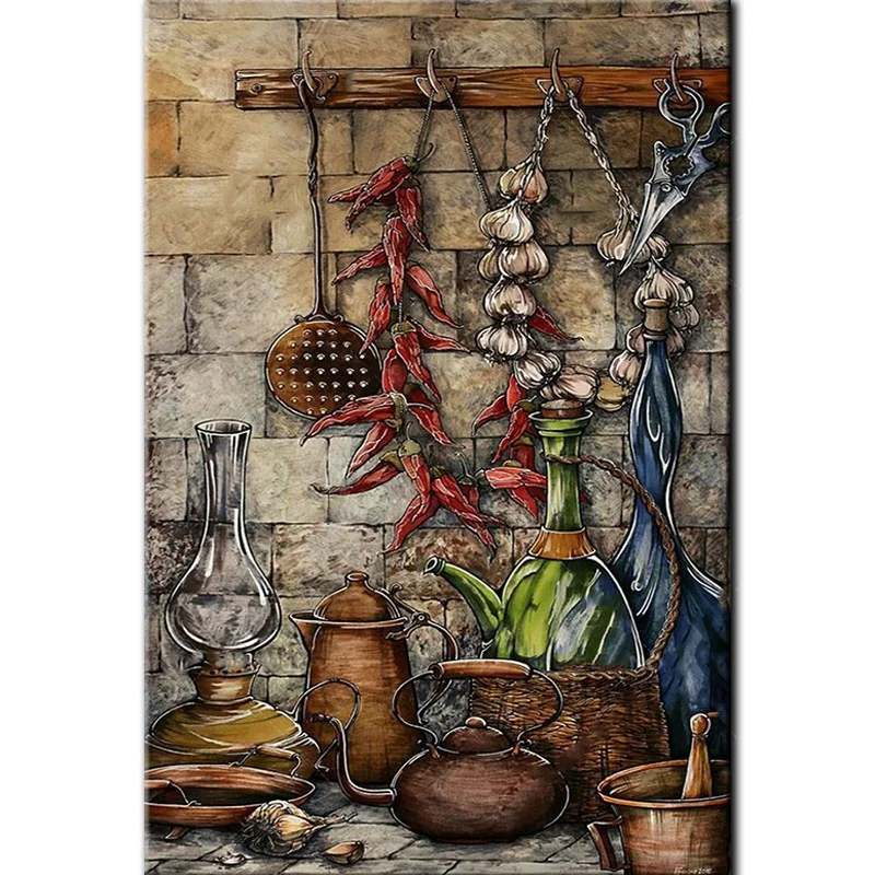 

Diy Diamond Embroidery 5D Full Square Diamond Painting Kitchen Material Cross Stitch Pictures Of Rhinestones Decor
