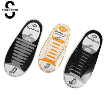 

Senza Fretta Silicone Laces Elasticity Lazy No Tie Shoe Shoelaces Men Women Sports Leisure Board Shoes Canvas Shoe Laces D01382