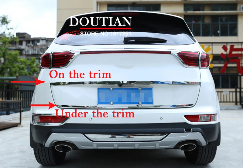 

Fit For Kia Sportage QL 2016 2018 2019 Rear Tail Door Sticker Stainless Steel Back Door Tailgate Trim Car Styling Accessories