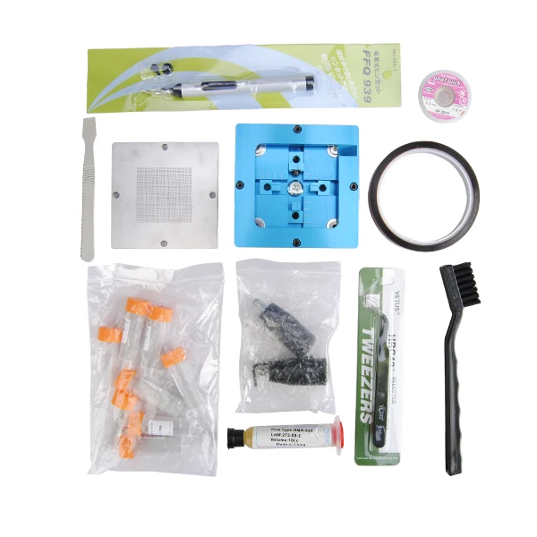

26 in 1 BGA Rework Fixtures Kit 90x90 Universal Reballing BGA Stencil Kit