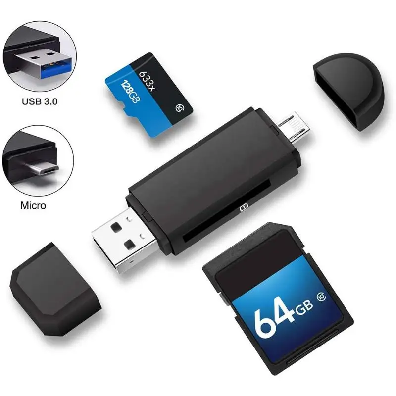 Тип C & micro USB и USB 3-в-1 картридер SD карты с OTG функция высокоскоростной Универсальный OTG TF/SD для телефона android/PC/tablet