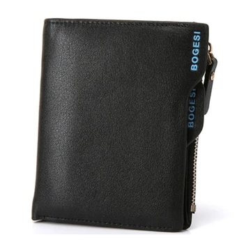 

New Men Wallet Zipper Soft Anti-Scratch PU Leather Wallet Purse Solid Short Multifunction Card Slots Large Capacity Wallet~