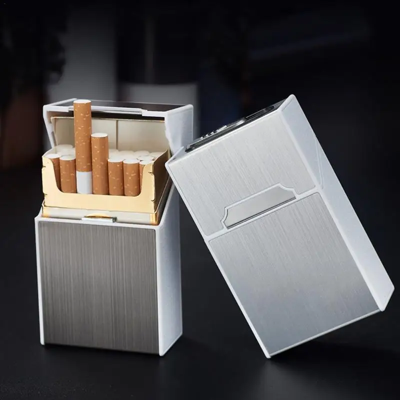 

USB Charge Cigarette Lighter Integration Zinc Alloy Cigarette Case Cigarette Lighter Box Can Accommodate 20 Sticks Cigarette