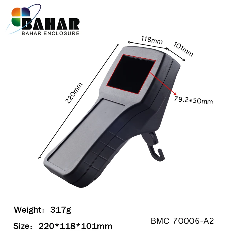 

handheld plastic enclosure for electronic project diy PLC instrument shell with window cut out junction box 220*118*101mm