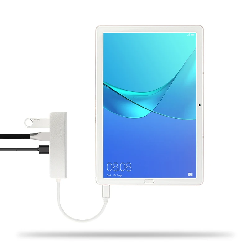 

5-in-1 Type-C HUB Aluminiu Alloy USB-C Adapter USB 3.0 Port SD/TF Card Reader For Huawei MediaPad M5 Lite 10 10.1 Tablet PC Case