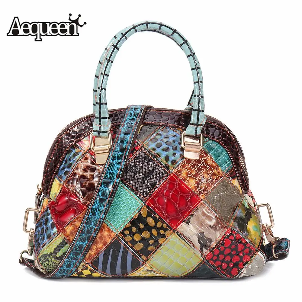 Luxury Designer Women Genuine Leather Hand Bags Bohemian Floral
