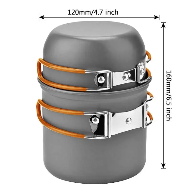 Открытый походный набор посуды для кемпинга 1-2 человека дорожный набор посуды для готовки с рукояткой посуда для пикника Посуда горшки набор для приготовления пищи