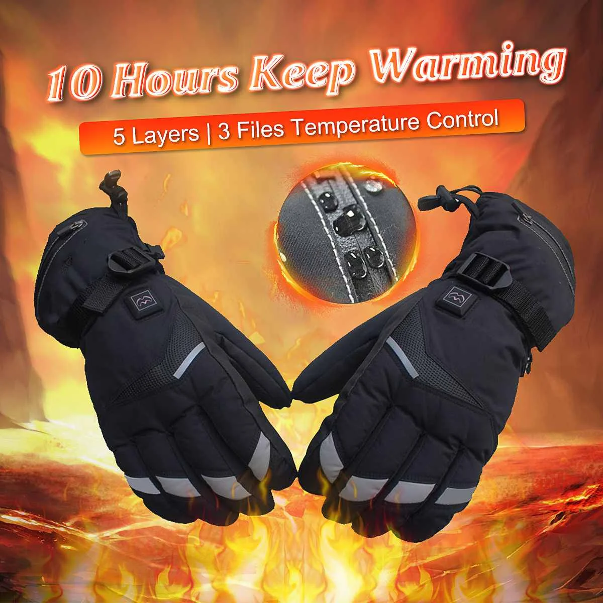 

Electric Heated Gloves Winter Warm Motorcycle gloves Waterproof Outdoor Sports Motorbike Racing Heating for touch screen Gloves