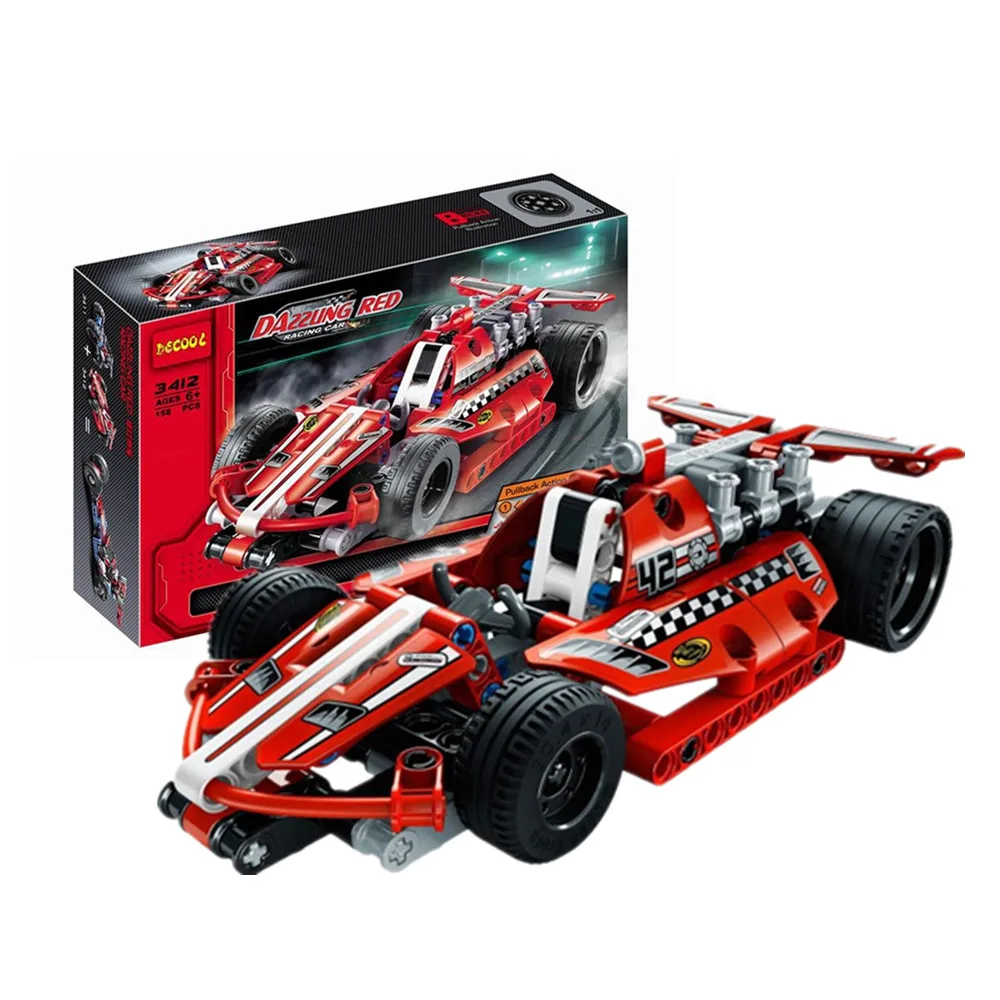 

158Pcs Technic Racing Car Pull Back Technic Car Racer Vehicles Building Blocks Toy Model DIY Assemble Sets Toys For Children
