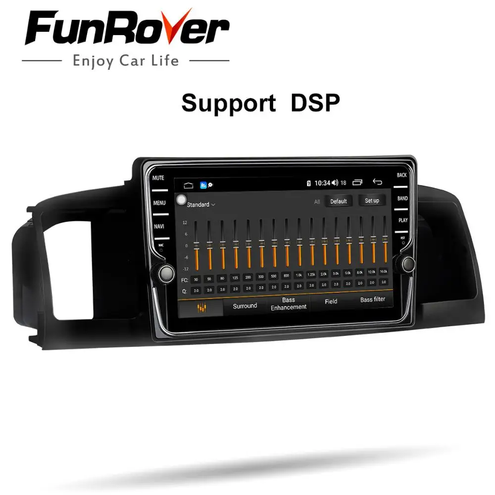 Flash Deal Funrover android 9.0 2 din car radio gps navigation car dvd multimedia player For TOYOTA Corolla E120 BYD F3 DSP split screen FM 3