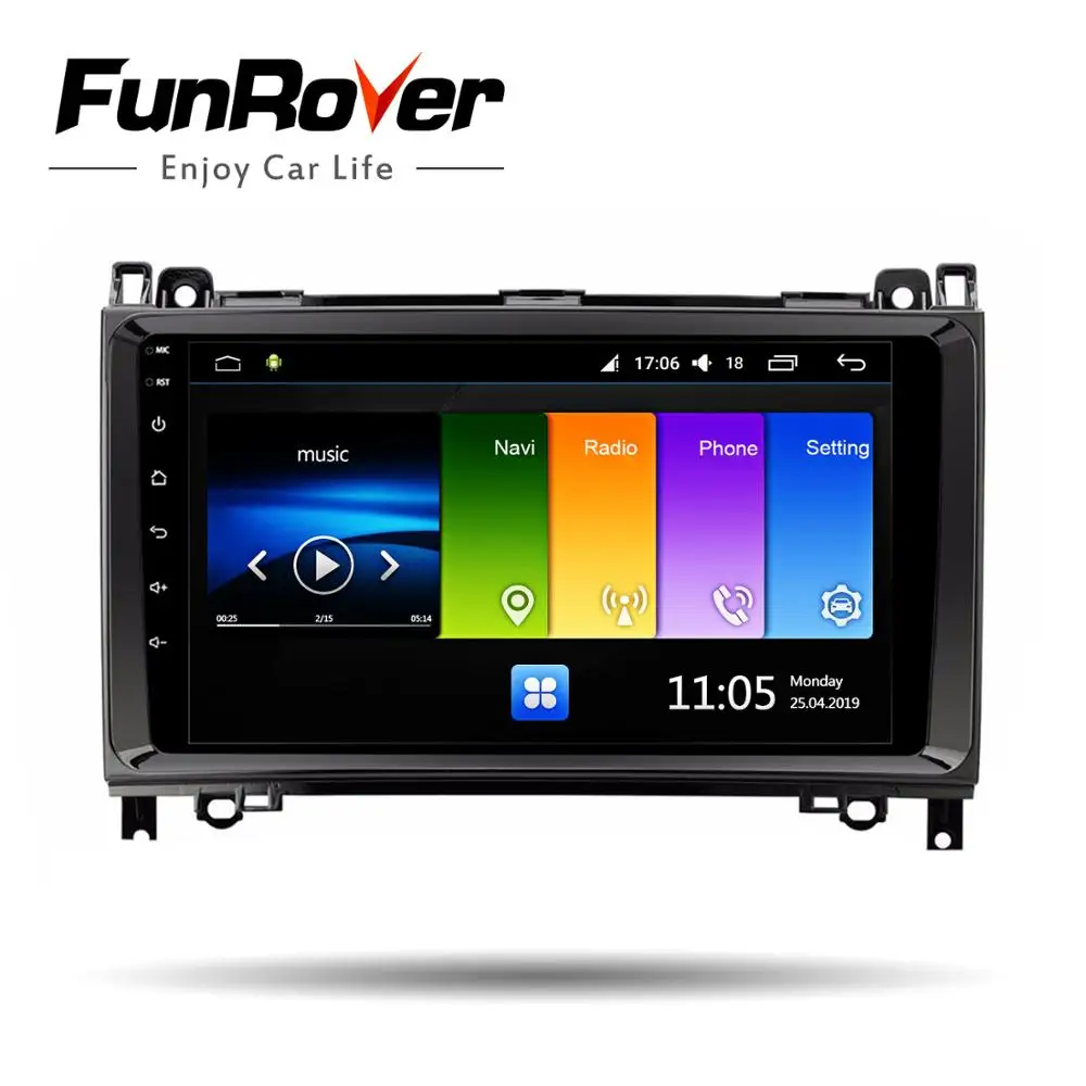 Best Funrover android 9.0 IPS+2.5D car radio multimedia player For Mercedes Benz B200 Mercedes/Sprinter/W209/W169B-class dvd gps navi 2