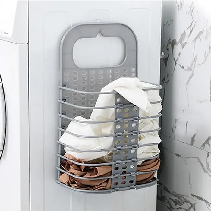 Put Dirty Clothes Basket Durable Practical Foldable Wall-mounted Household Clothes Solid Storage Seamless Hook Home Basket Put Dirty Clothes Basket Durable Practical Foldable Wall-mounted Household Clothes Solid Storage Seamless Hook Home Basket