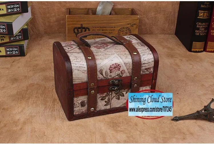 Livre o Navio! Caixas de Jóias Case da Princesa Retro de Madeira Caixa de Presente Caixa de Lápis Selos Retro Europeia Conjunto - 4 Cheap pencil case