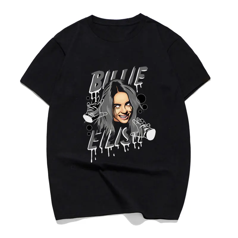 

New Arrivals Billie Eilish Singer T Shirt Men Women Pop Hip Hop Streetwear Short Sleeve Casual Tshirt Summer Man Cotton Clothing