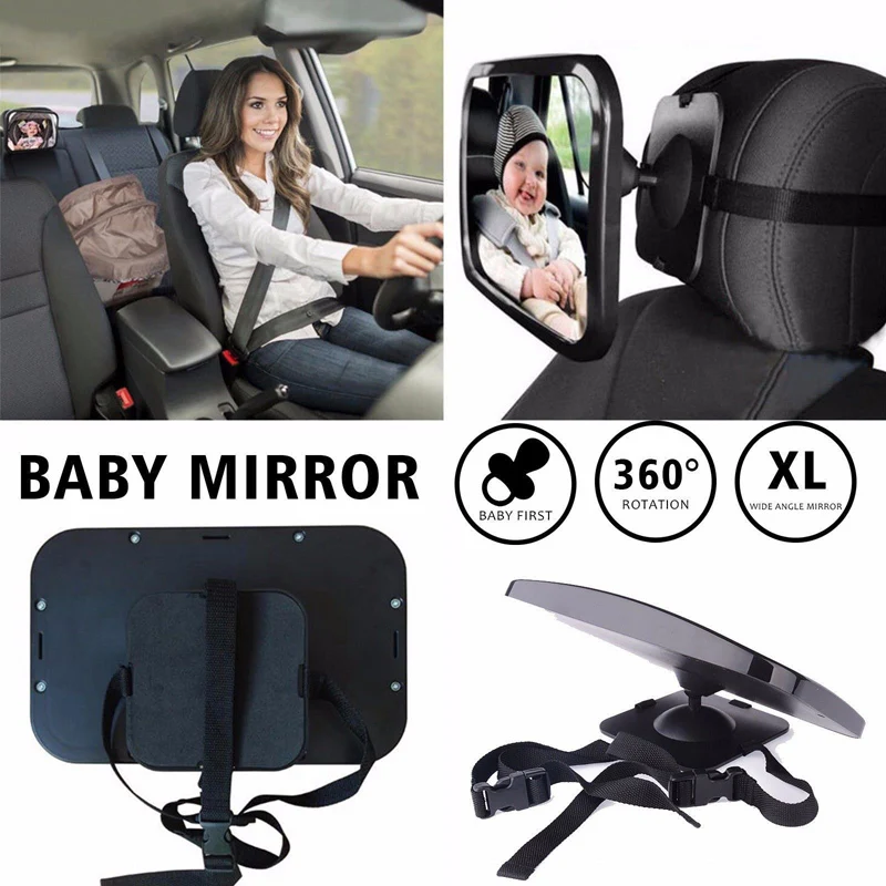 Child Seat Car Safety Mirror Monitor Adjustable Wide Rear View Baby Headrest High Quality Interior Styling | Автомобили и