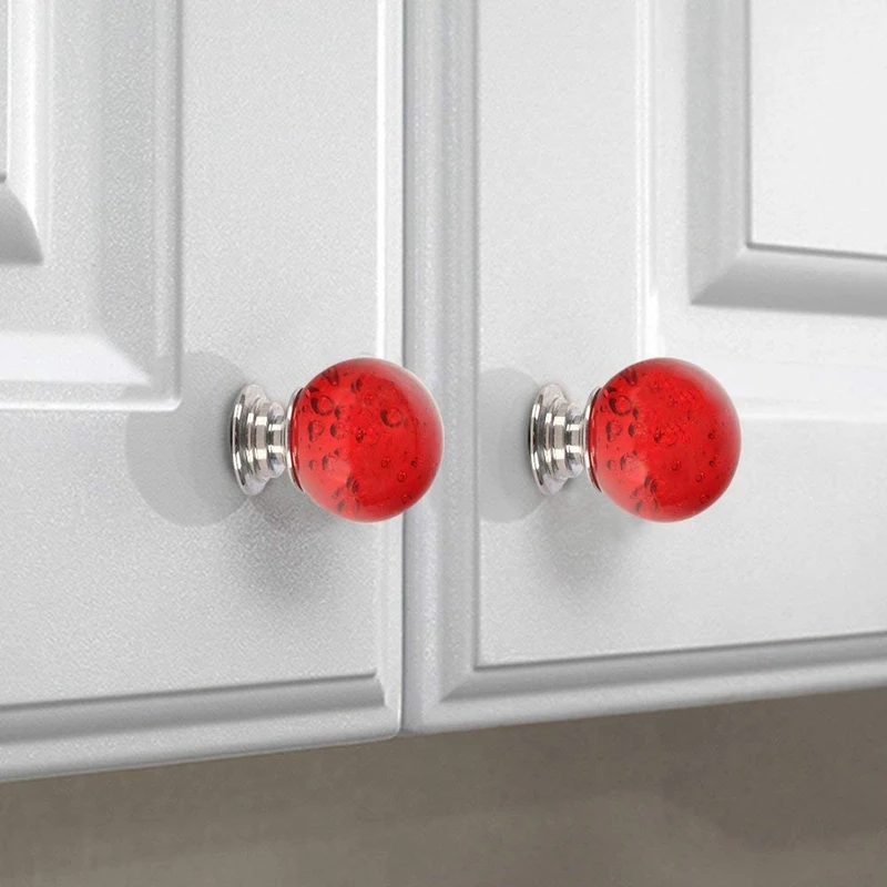 

ELEG-10PCS Cupboard Door Drawer Knobs,Crystal Knobs for Wardrobes Cabinet with 3 Length Screws for Furniture Kitchen Home Deco