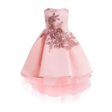 Летнее Детское торжественное платье, одежда для девочек, праздничное платье принцессы с цветочным рисунком для дня рождения, одежда для маленьких девочек
