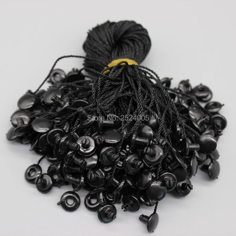 Free shipping length 18cm clothing hang tag cords/string buckle/tag line/thread/white black round buckle/sling 1000 pcs a lot | Дом и сад