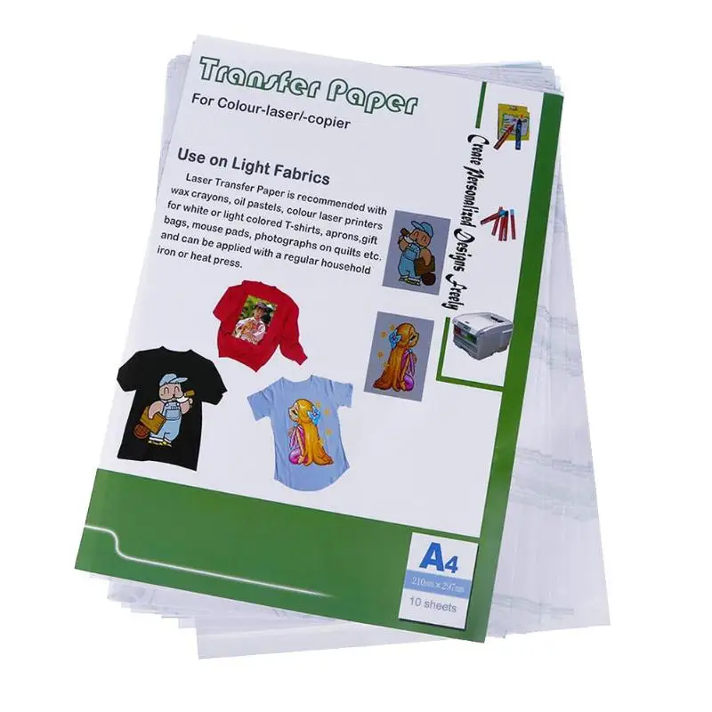 

10pcs Laser Heat Transfer Paper Self Weeding Paper for T-shirt Aprons Bags Self Weeding Paper For Thermal Transfers Hollow Paper