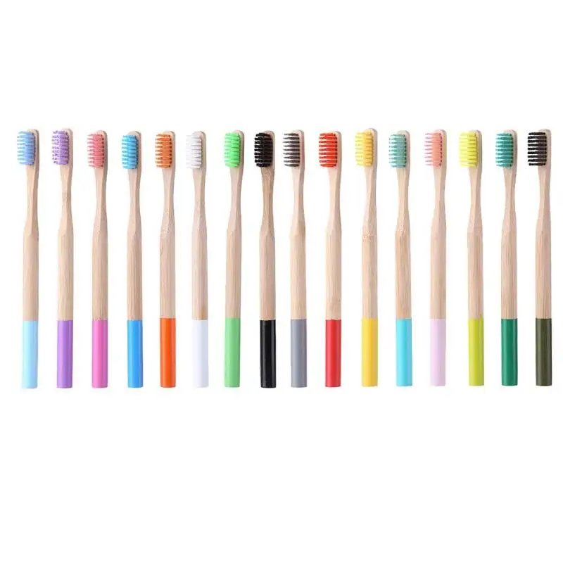 

16pcs Multicolor Eco-Friendly Bamboo Toothbrush Soft Bristle Child Toothbrushes Anti Bacterial Teeth Cleaning Brush