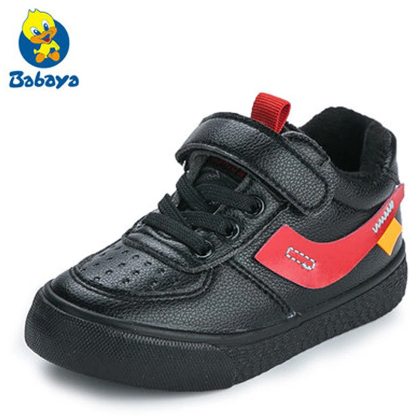 

2018 New Autumn Winter Warm pu Leather Boots High Quality Children Snow Boots For Boys Comfortable Kids Hot Casual Shoes