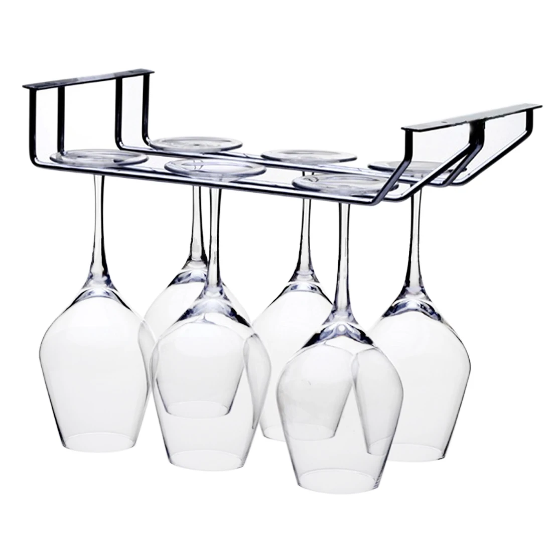 ITECHOR 2 Rows Stainless Steel Side Stand Wine Glass Cup Hanger Rack