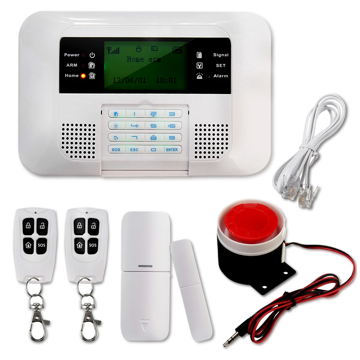 

Wireless GSM and PSTN SMS Home House Alarm System Security Auto Dialer SOS High Quality
