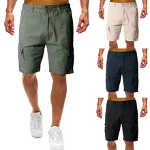 Мужские рабочие шорты стиль сафари Молния Fly свободные по колено карманы мужские брюки мужские повседневные