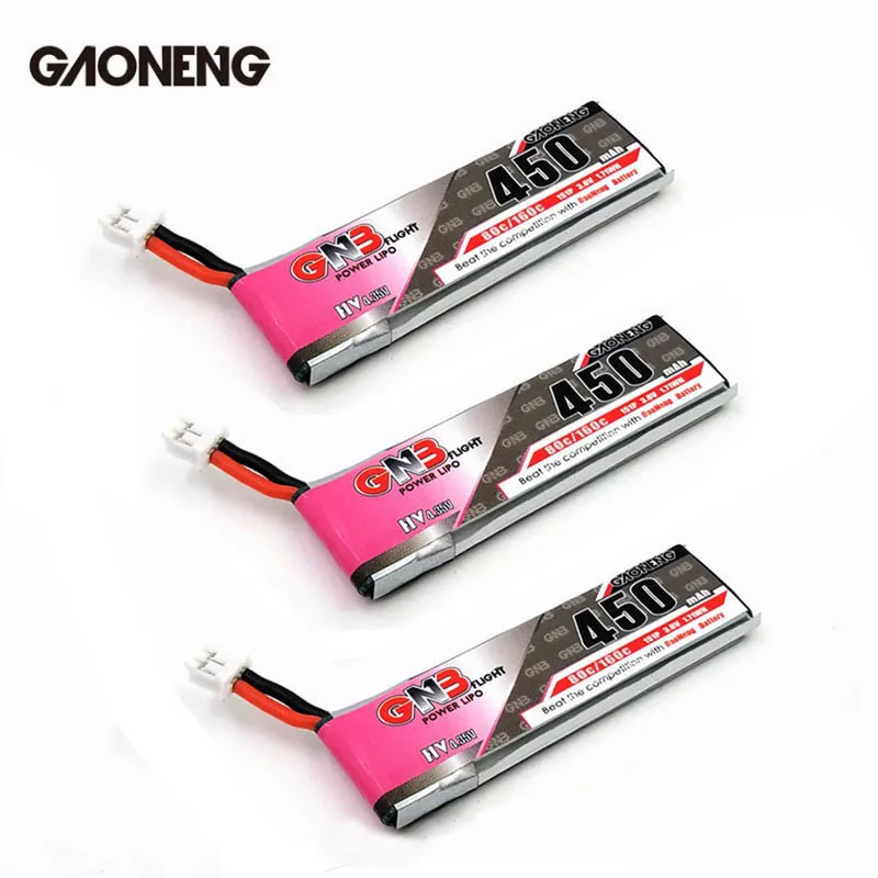 

3PCS/Lot Gaoneng GNB 3.8V 450mAh 1S 80C Battery Ph2.0 Plug White Plug Connector