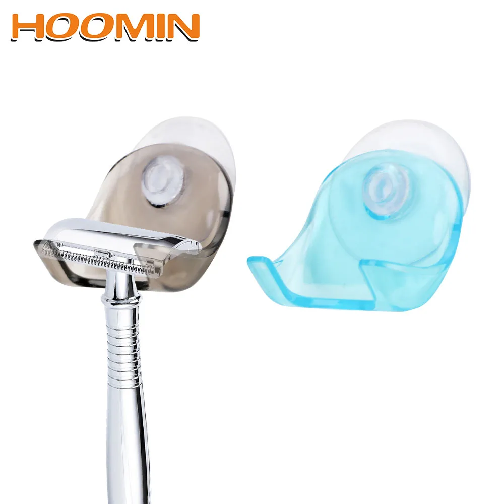 HOOMIN المنظم مع سوبر الالتصاق الحلاقة تخزين جدار تخزين السنانير الحلاقة شماعات حامل للحمام الجافة رف