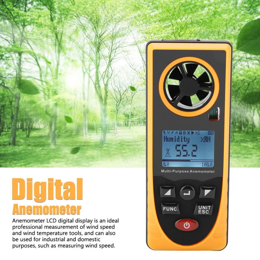 

Portable Digital Multi-purpose Anemometer GM8910 Barometric Humidity Altitude Temperature Dew Point Wind Chill Speed Meter
