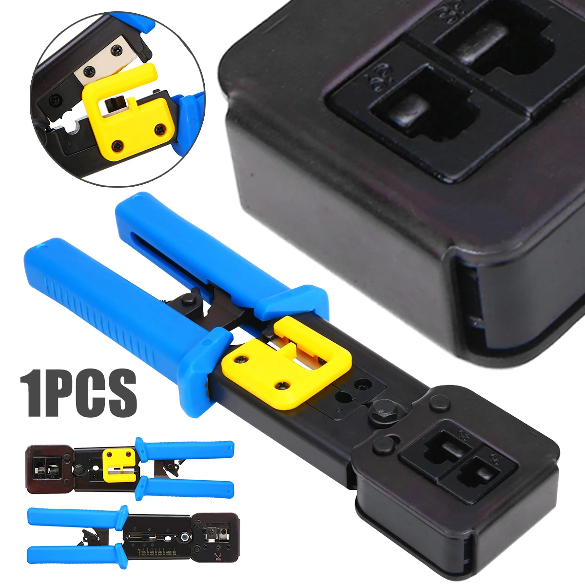 Network Clamp RJ11 RJ45 6 P 8 P Network Cable Pliers Multi function Drilling Cutter Crystal Head