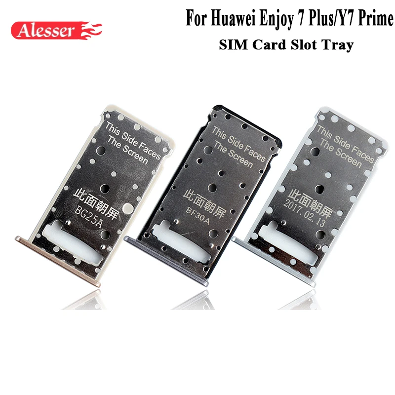 

Alesser For Huawei Enjoy 7 Plus SIM Card Holder Tray Slot Replacement Part SIM Card Holder Adapter Socket For Huawei Y7 Prime