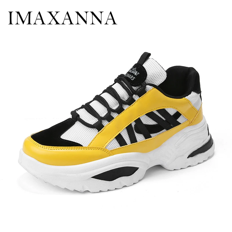 

IMAXANNA Breathable Men Running Shoes Sports 2019 Fashion Mixed Colors Sneakers Shoes Man Comfortable Rubber Elevator Male Shoe