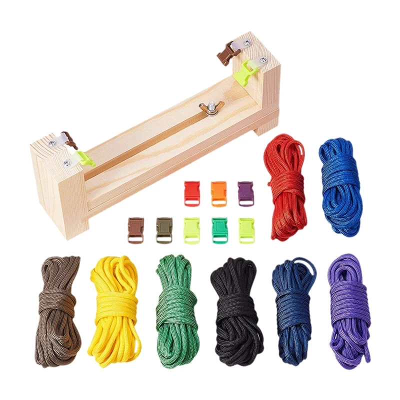 

ABGZ-Jig Bracelet Maker with Parachute Cord, Wristband Maker - 8 parachute cords and 8 quick release buckles, Paracord Braidin