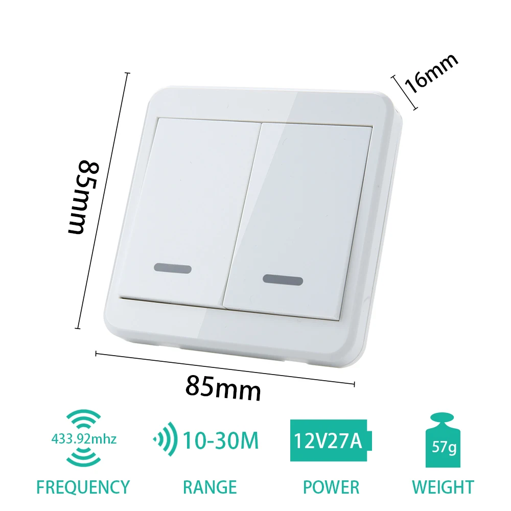 

NEW 433MHz Universal Wireless Remote Control Switch 86 Wall Panel RF Transmitter With 1 2 3 Gang For Smart Home Lighting Switch