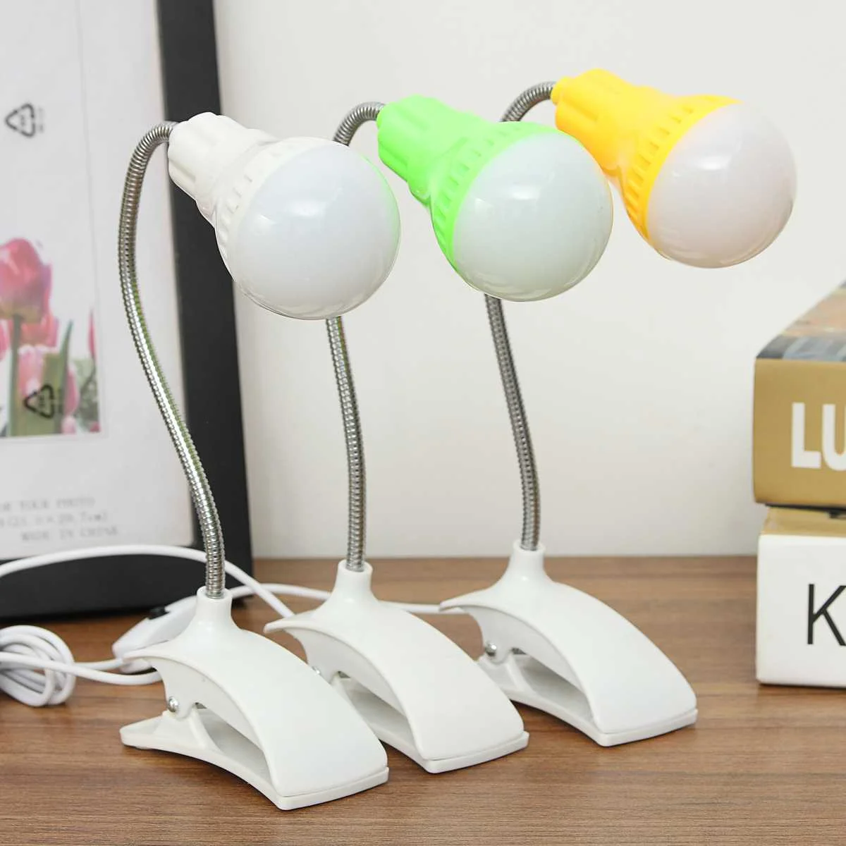 قابلة للشحن البسيطة مرنة كتاب أضواء USB كليب على الجدول مصباح PC LED مصباح القراءة دراسة السرير مكتب للحاسوب شخصي ضوء الليل الإضاءة