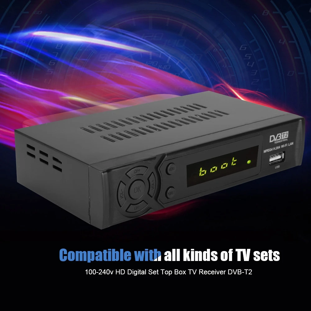 Горячая 100 240 В Smart HD цифровая приставка ТВ приемник DVB T2 (ЕС plug)|ТВ-приставки и