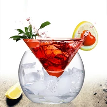 Креативный барный салон для коктейлей, двухслойный Набор бокалов для вина, Мартини, Свадебный бокалы для шампанского, стакан для мороженого