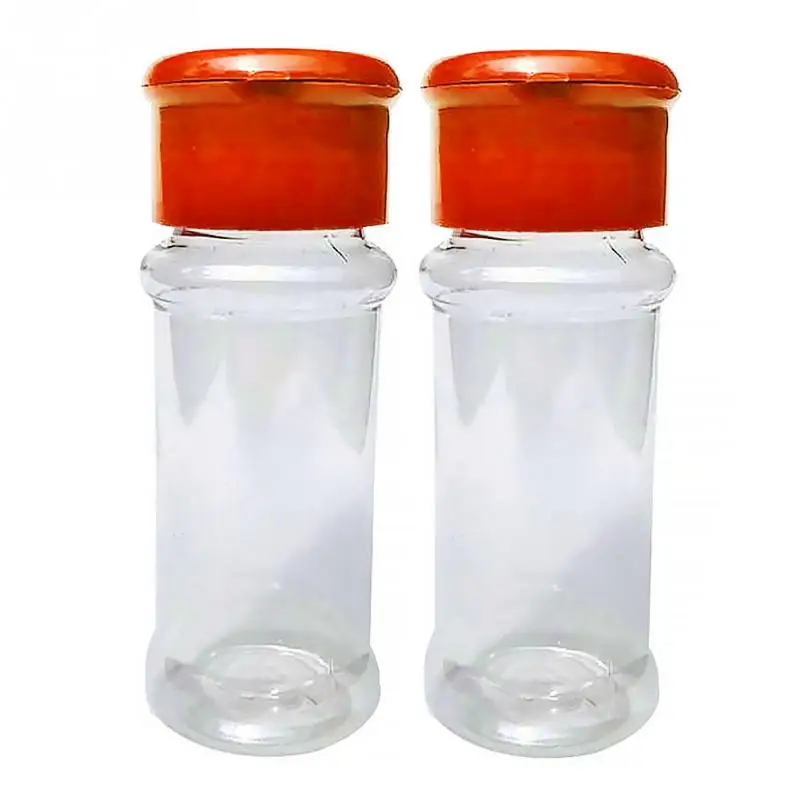 

2Pcs/Set 100ml Plastic Salt Pepper Cruet Shaker Jar Clear Bottle Pot Kitchen Accessories