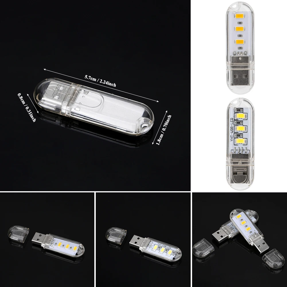3/8 светодиодный s белый/теплый белый USB флэш-светильник светодиодный мини рабочий светильник портативный светодиодный фонарь лампа для чтения светильник USB питание компьютерный светильник