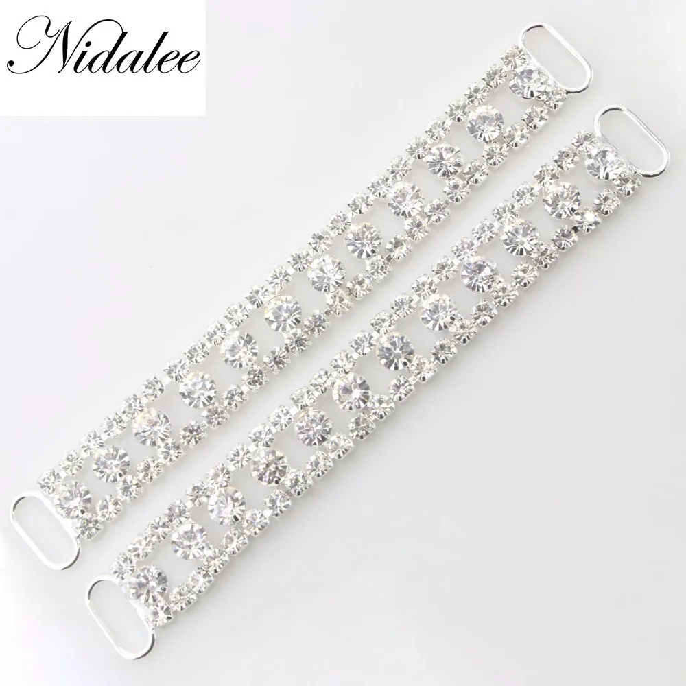 

97mm 3 4/5" Diamante Crystal Rhinestone Connectors Bikini For Swimming Wear Shoe Cowboy Belt Buckle Invitation 10pcs Pack